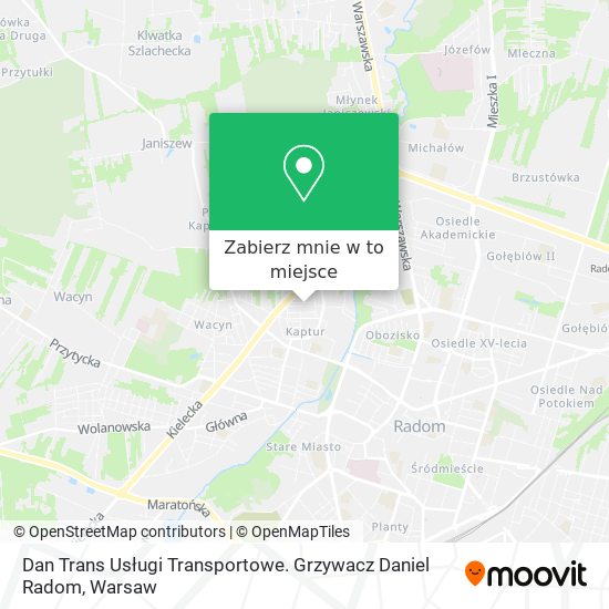 Mapa Dan Trans Usługi Transportowe. Grzywacz Daniel Radom