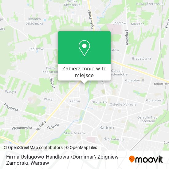 Mapa Firma Usługowo-Handlowa \Domimar\ Zbigniew Zamorski