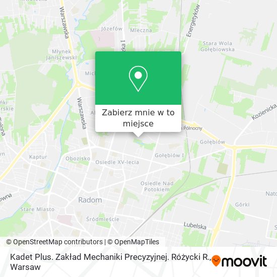 Mapa Kadet Plus. Zakład Mechaniki Precyzyjnej. Różycki R.