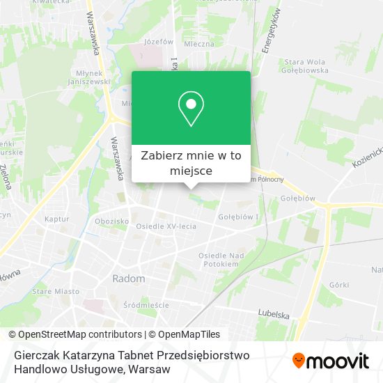 Mapa Gierczak Katarzyna Tabnet Przedsiębiorstwo Handlowo Usługowe