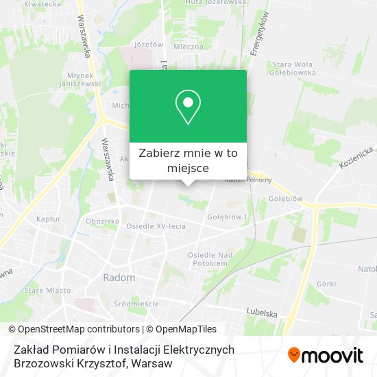 Mapa Zakład Pomiarów i Instalacji Elektrycznych Brzozowski Krzysztof