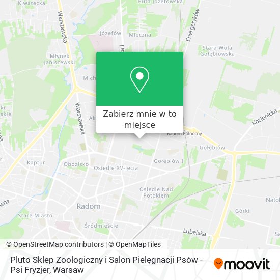 Mapa Pluto Sklep Zoologiczny i Salon Pielęgnacji Psów - Psi Fryzjer