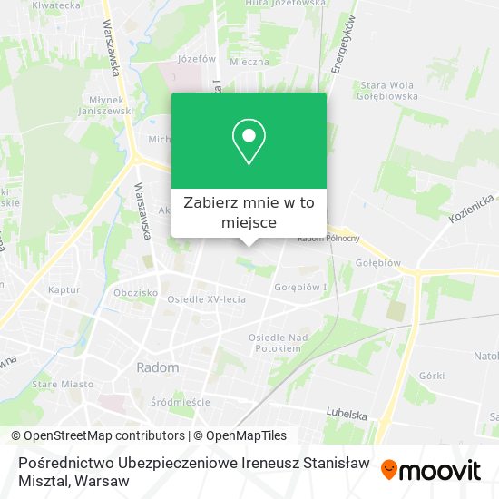 Mapa Pośrednictwo Ubezpieczeniowe Ireneusz Stanisław Misztal