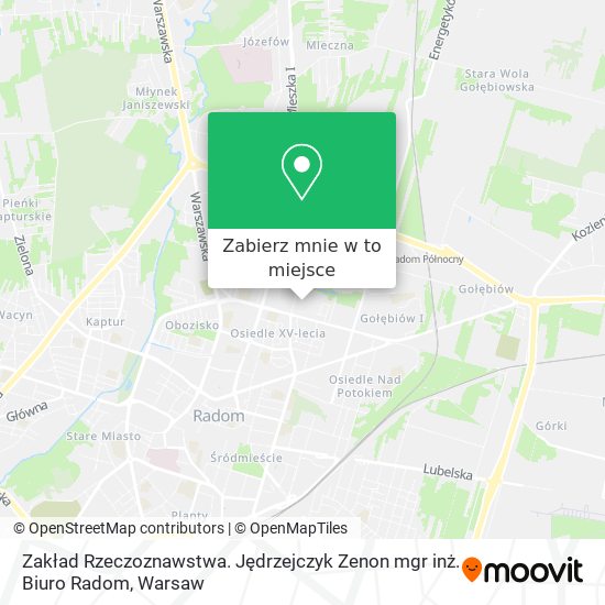 Mapa Zakład Rzeczoznawstwa. Jędrzejczyk Zenon mgr inż. Biuro Radom