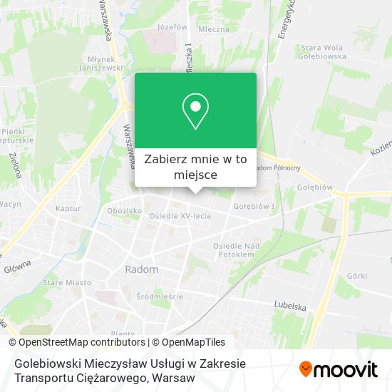 Mapa Golebiowski Mieczysław Usługi w Zakresie Transportu Ciężarowego