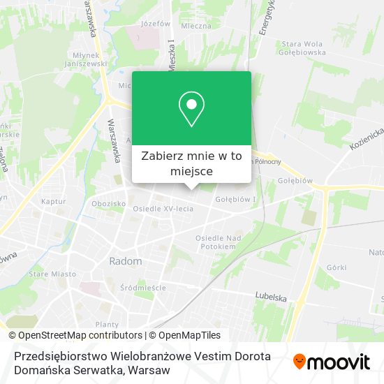 Mapa Przedsiębiorstwo Wielobranżowe Vestim Dorota Domańska Serwatka