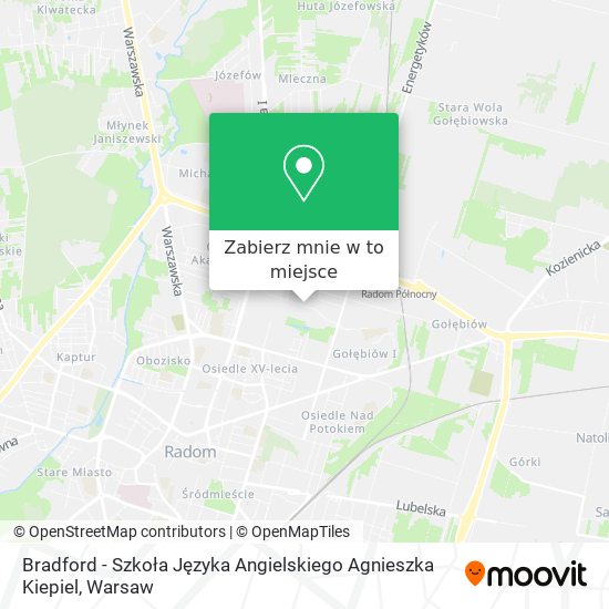 Mapa Bradford - Szkoła Języka Angielskiego Agnieszka Kiepiel