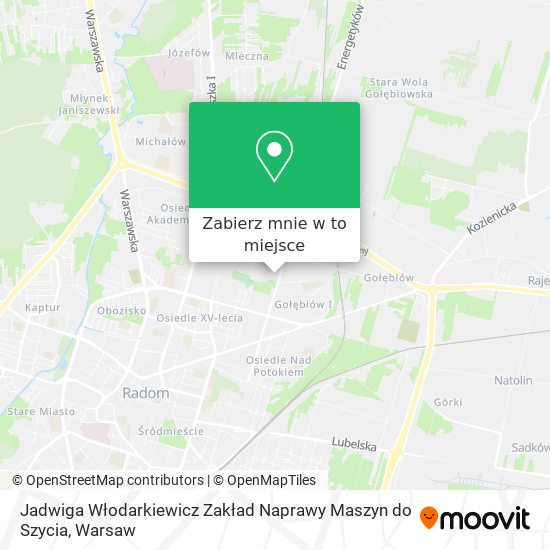 Mapa Jadwiga Włodarkiewicz Zakład Naprawy Maszyn do Szycia