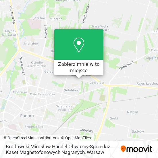 Mapa Brodowski Mirosław Handel Obwoźny-Sprzedaż Kaset Magnetofonowych Nagranych