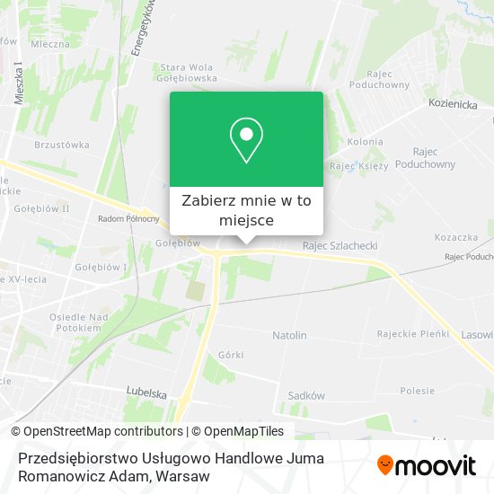 Mapa Przedsiębiorstwo Usługowo Handlowe Juma Romanowicz Adam