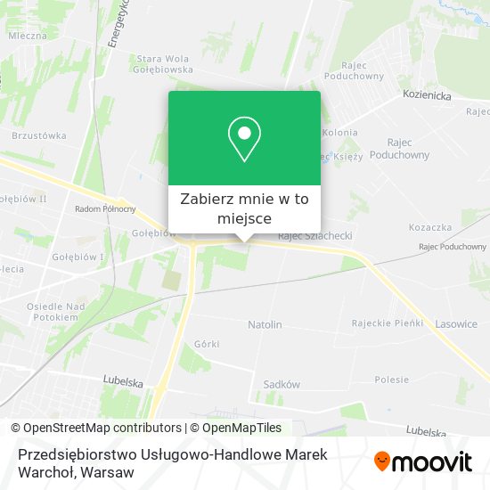 Mapa Przedsiębiorstwo Usługowo-Handlowe Marek Warchoł