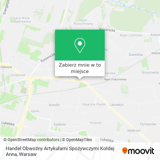 Mapa Handel Obwoźny Artykułami Spożywczymi Kołdej Anna