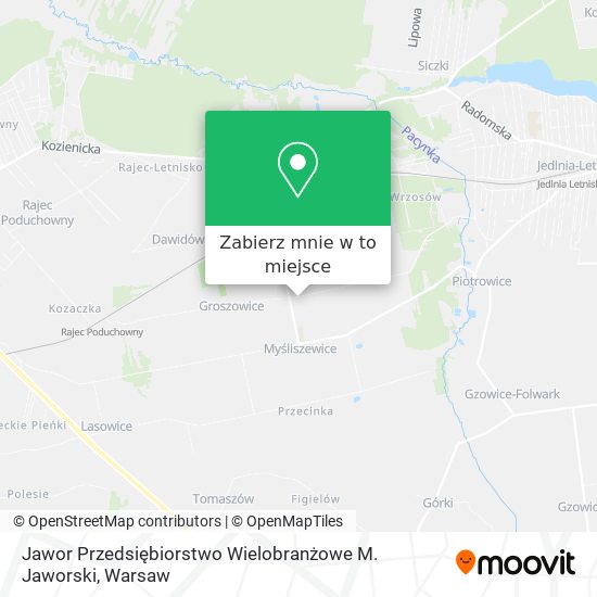 Mapa Jawor Przedsiębiorstwo Wielobranżowe M. Jaworski