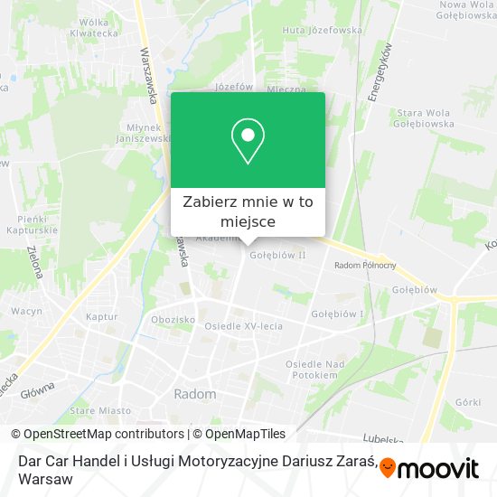 Mapa Dar Car Handel i Usługi Motoryzacyjne Dariusz Zaraś