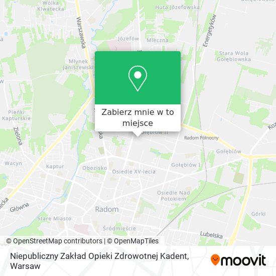 Mapa Niepubliczny Zakład Opieki Zdrowotnej Kadent