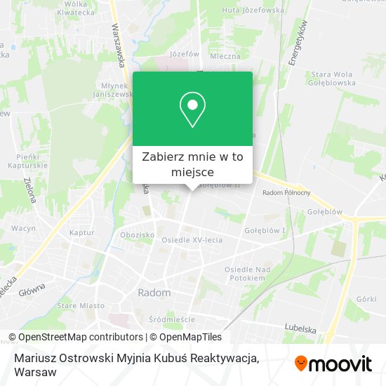 Mapa Mariusz Ostrowski Myjnia Kubuś Reaktywacja