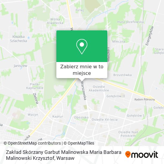 Mapa Zakład Skórzany Garbut Malinowska Maria Barbara Malinowski Krzysztof