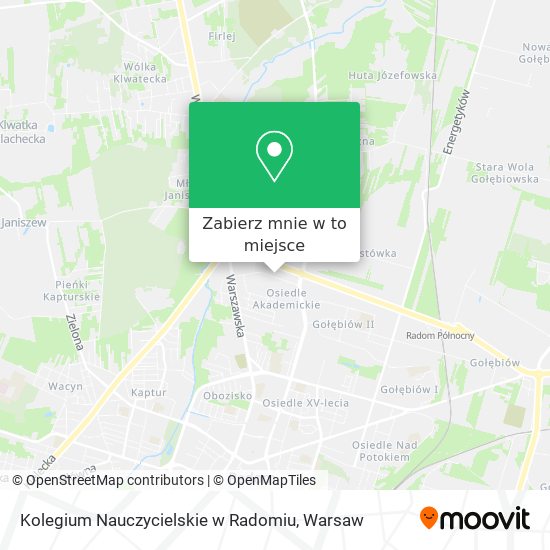 Mapa Kolegium Nauczycielskie w Radomiu