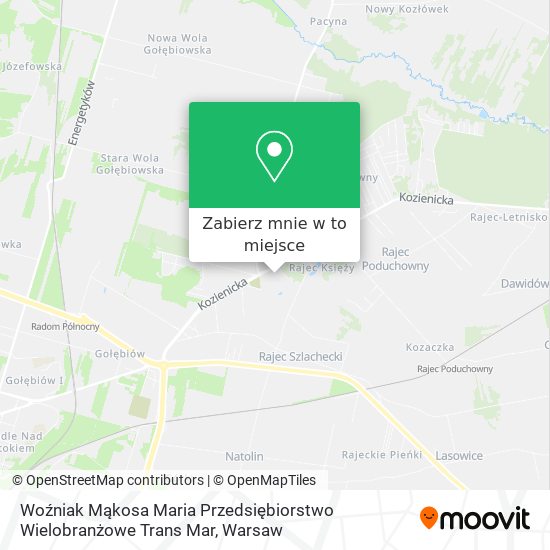 Mapa Woźniak Mąkosa Maria Przedsiębiorstwo Wielobranżowe Trans Mar