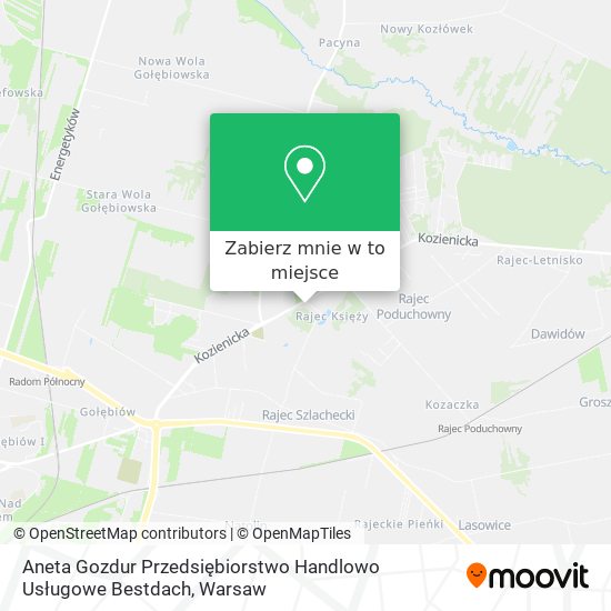 Mapa Aneta Gozdur Przedsiębiorstwo Handlowo Usługowe Bestdach