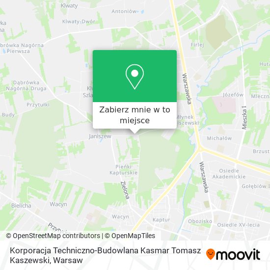 Mapa Korporacja Techniczno-Budowlana Kasmar Tomasz Kaszewski