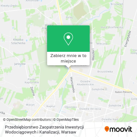 Mapa Przedsiębiorstwo Zaopatrzenia Inwestycji Wodociągowych i Kanalizacji