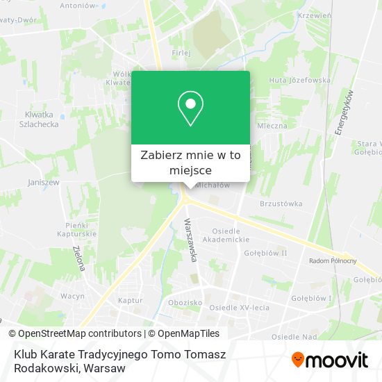 Mapa Klub Karate Tradycyjnego Tomo Tomasz Rodakowski