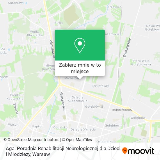 Mapa Aga. Poradnia Rehabilitacji Neurologicznej dla Dzieci i Młodzieży