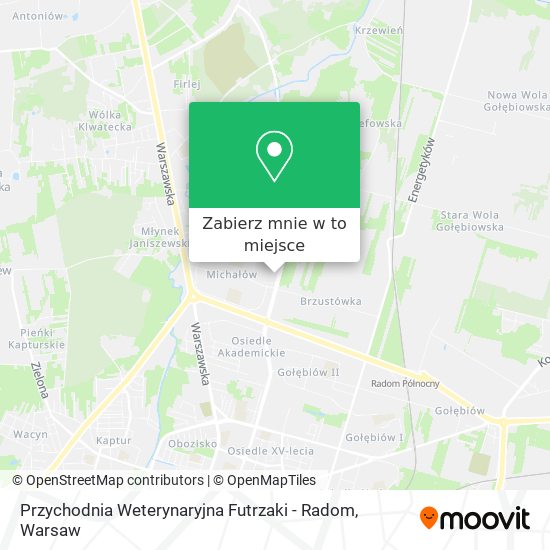 Mapa Przychodnia Weterynaryjna Futrzaki - Radom