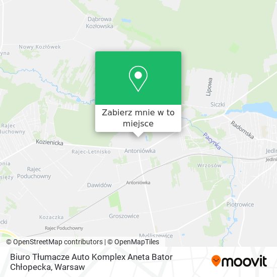 Mapa Biuro Tłumacze Auto Komplex Aneta Bator Chłopecka