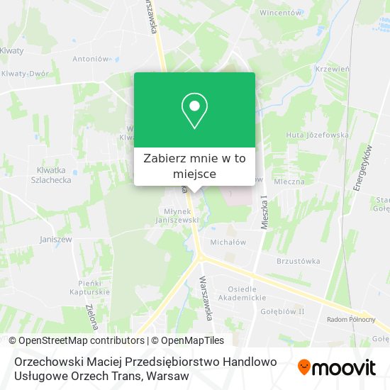 Mapa Orzechowski Maciej Przedsiębiorstwo Handlowo Usługowe Orzech Trans