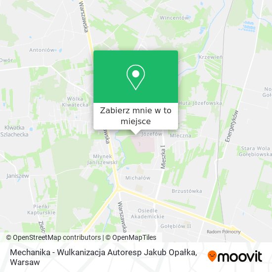 Mapa Mechanika - Wulkanizacja Autoresp Jakub Opałka