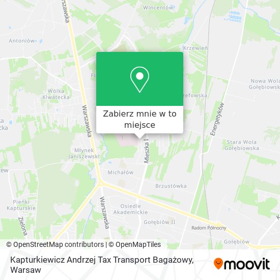 Mapa Kapturkiewicz Andrzej Tax Transport Bagażowy