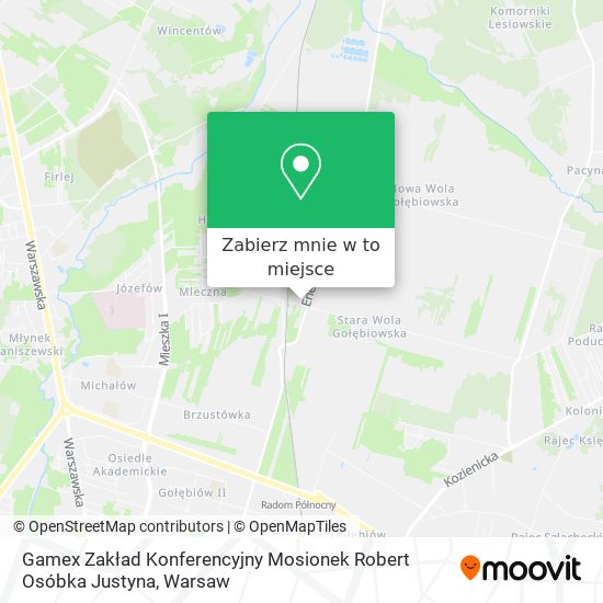 Mapa Gamex Zakład Konferencyjny Mosionek Robert Osóbka Justyna