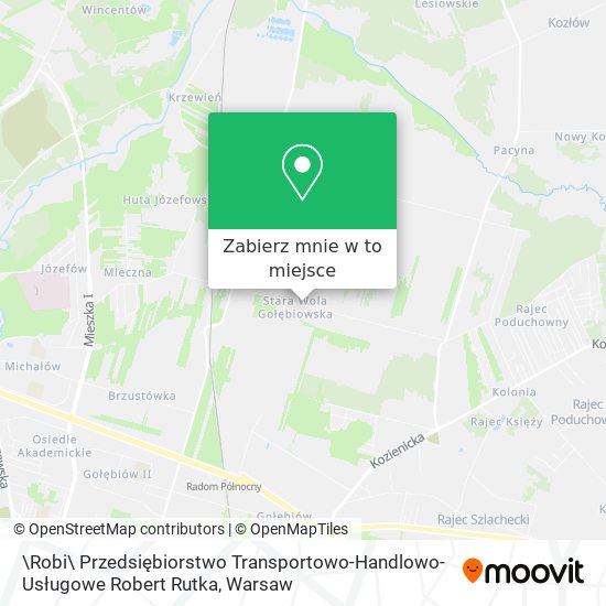 Mapa \Robi\ Przedsiębiorstwo Transportowo-Handlowo-Usługowe Robert Rutka