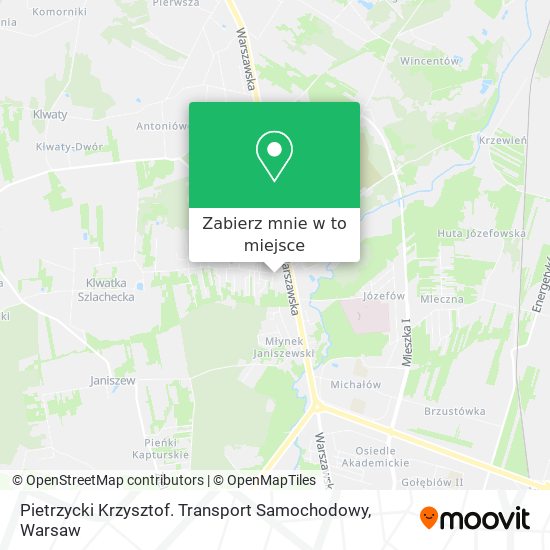 Mapa Pietrzycki Krzysztof. Transport Samochodowy