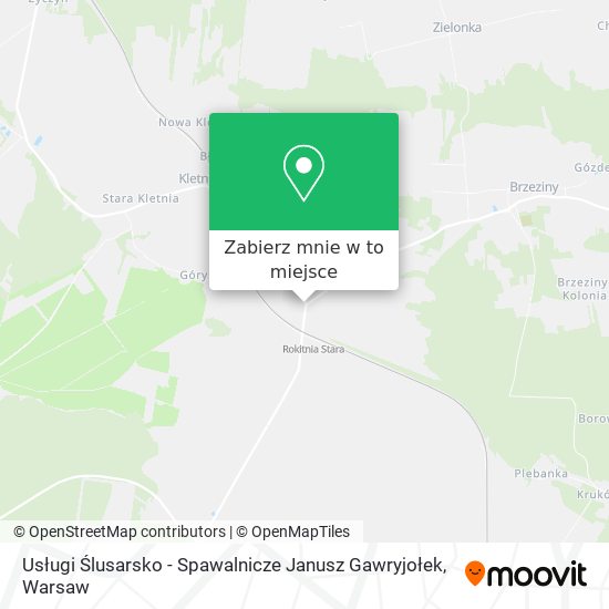 Mapa Usługi Ślusarsko - Spawalnicze Janusz Gawryjołek