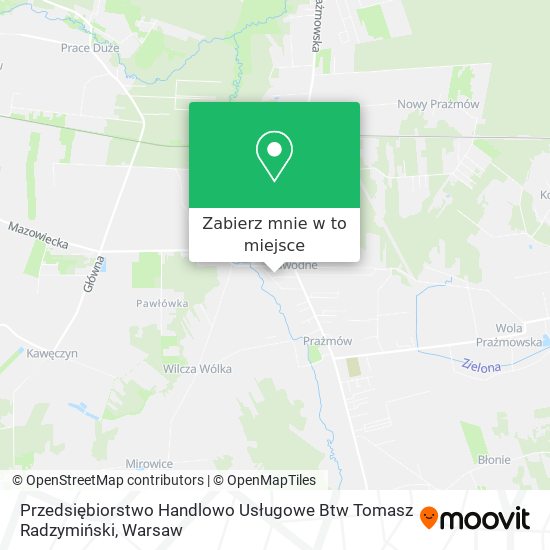 Mapa Przedsiębiorstwo Handlowo Usługowe Btw Tomasz Radzymiński