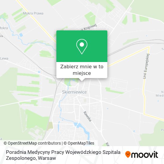 Mapa Poradnia Medycyny Pracy Wojewódzkiego Szpitala Zespolonego