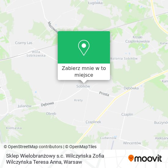 Mapa Sklep Wielobranżowy s.c. Wilczyńska Zofia Wilczyńska Teresa Anna