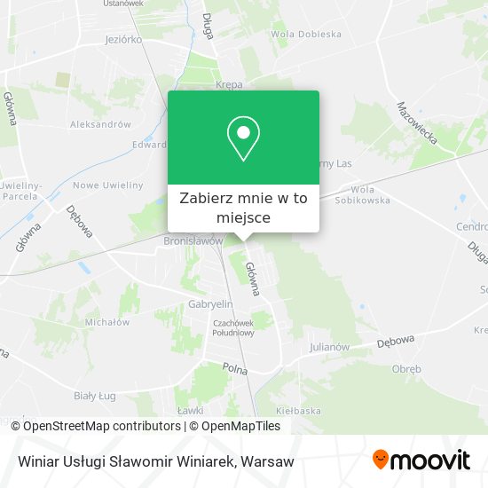 Mapa Winiar Usługi Sławomir Winiarek