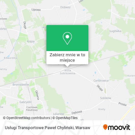 Mapa Usługi Transportowe Paweł Chyliński