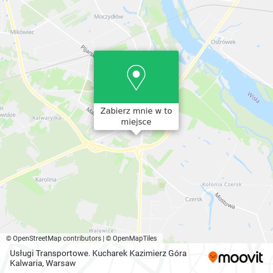 Mapa Usługi Transportowe. Kucharek Kazimierz Góra Kalwaria