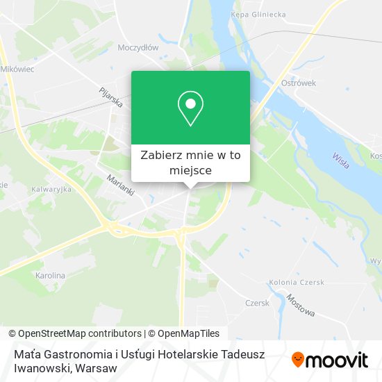 Mapa Maťa Gastronomia i Usťugi Hotelarskie Tadeusz Iwanowski