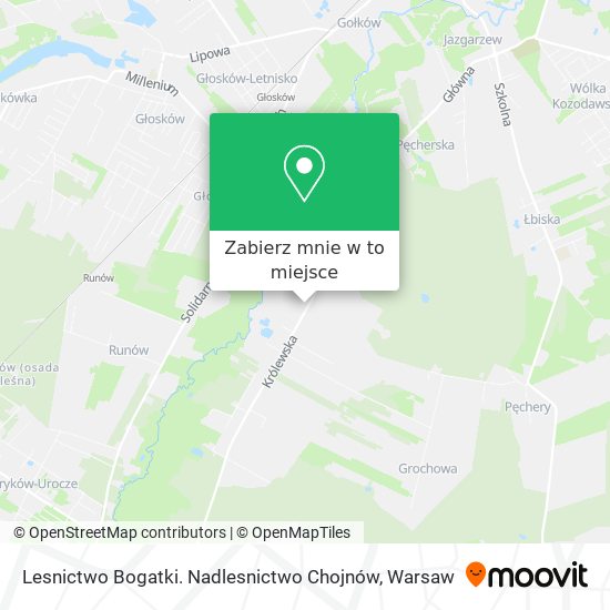 Mapa Lesnictwo Bogatki. Nadlesnictwo Chojnów