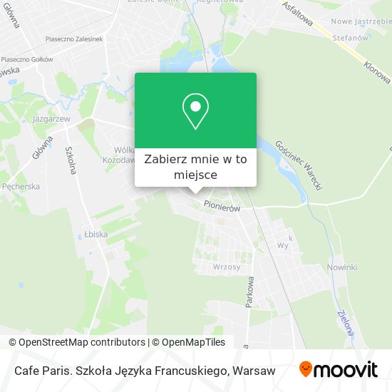 Mapa Cafe Paris. Szkoła Języka Francuskiego