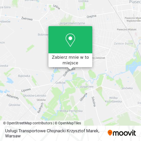 Mapa Usługi Transportowe Chojnacki Krzysztof Marek