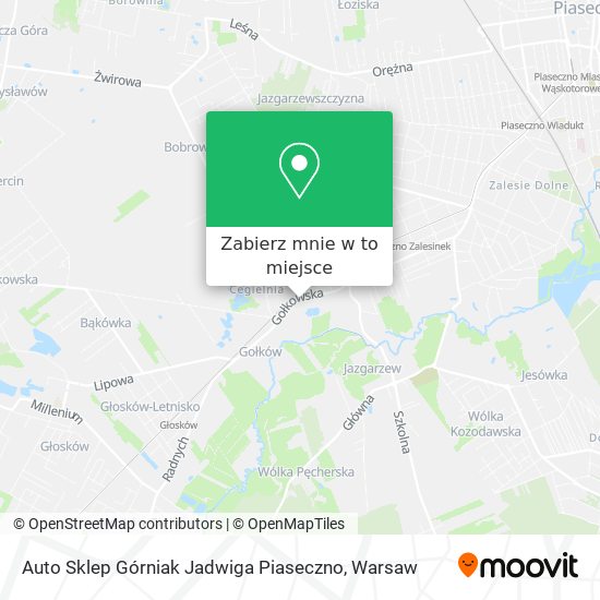 Mapa Auto Sklep Górniak Jadwiga Piaseczno