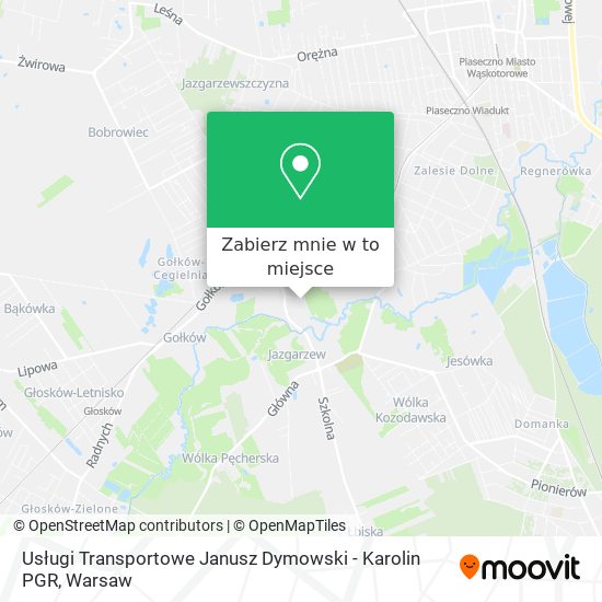 Mapa Usługi Transportowe Janusz Dymowski - Karolin PGR