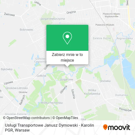 Mapa Usługi Transportowe Janusz Dymowski - Karolin PGR